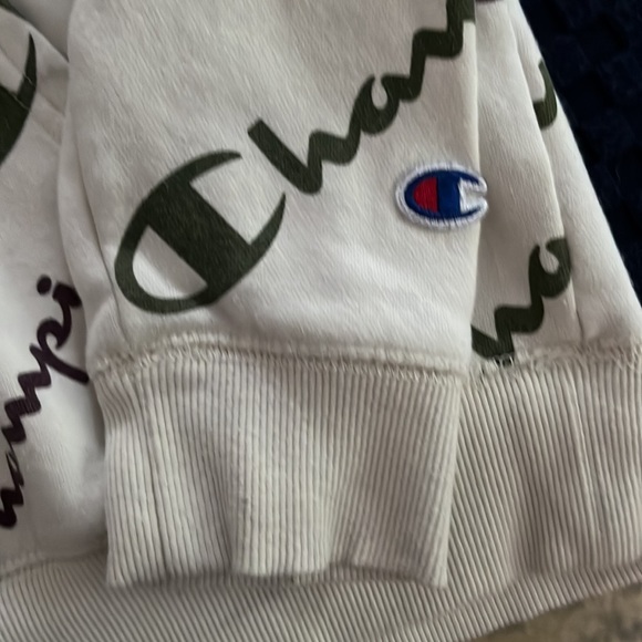 Youth Champion Hoodie Sweatshirt white Pullover Size L-Allover Graphics - Picture 6 of 10